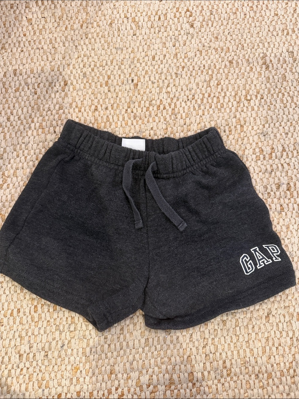 GAP Black Kids Cotton Drawstring Shorts with Logo